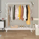 Clothing Rack with Lower Storage Shelf & Side Hooks | Sturdy Metal Frame | Space-Saving Clothes & Shoe Organizer