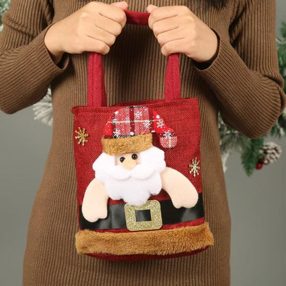 Christmas Gift Bags | Santa Claus, Snowman & Deer Designs | Children's Candy & Gift Handbag | Holiday Decorations