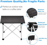 Foldable Top Notch Quality Mini Camping Tables | Aluminum Roll Up Picnic Table with Carry Bag | 58x42x38cm & 68x46x40cm