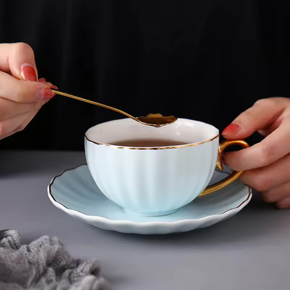 13 Piece Bone China Tea Set | Includes Teapot, Teacups, and Saucers