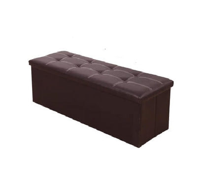 Leather Ottoman Storage Box | Large Capacity | Waterproof Base | Available in Black and Brown