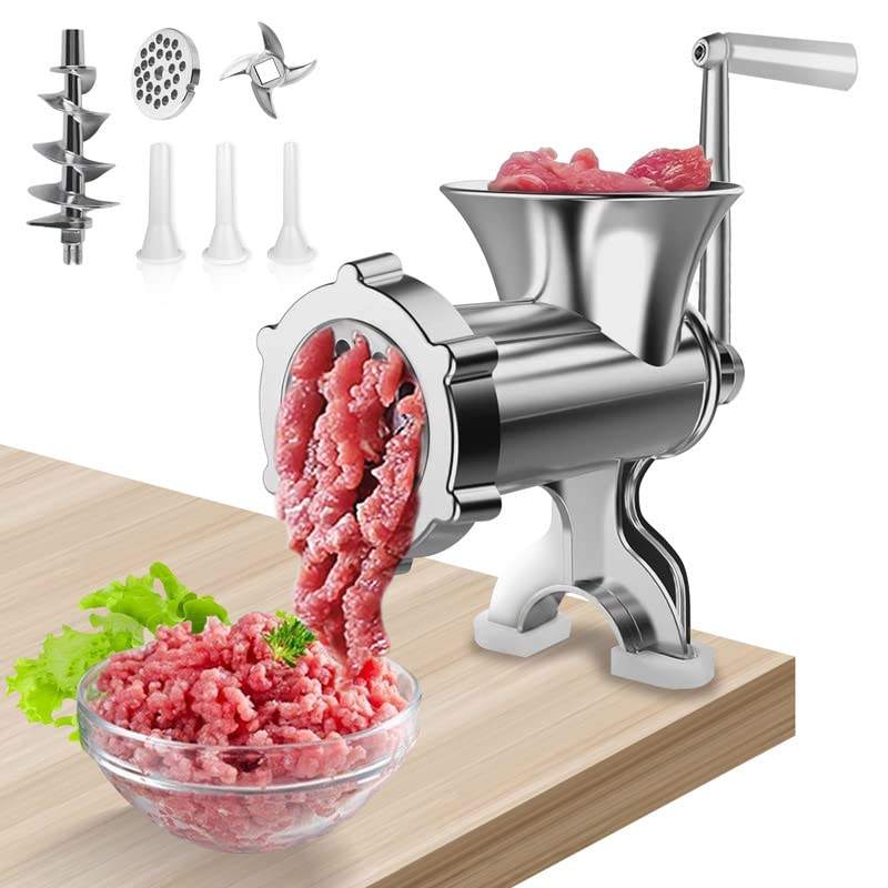 12 Inch Manual Meat Mincer / Grinder | Heavy Duty Stainless Steel | Ideal for Home and Commercial Use