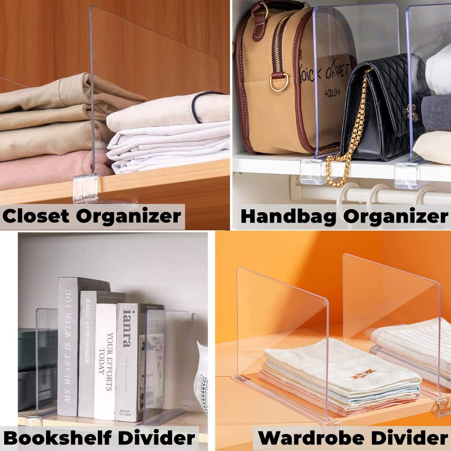 Acrylic Drawer Dividers | Wardrobe Partition Divider Shelf Dividers | Clear Acrylic Partition Board for Organized Storage