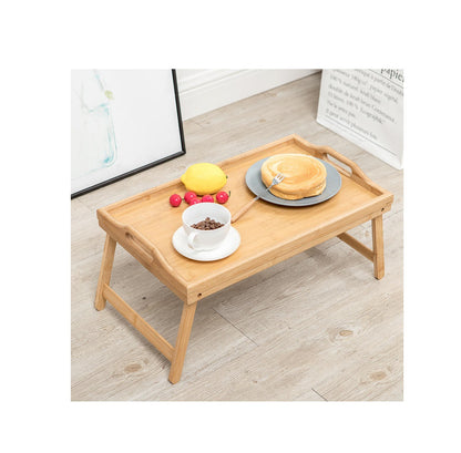 Multipurpose Foldable Bamboo Bed Tray | Laptop Desk | Breakfast-in-Bed Serving Tray | Ideal For Working, Reading, Or Browsing In Bed Or On The Sofa