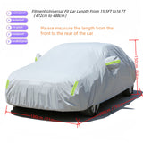 High Quality Universal Grey Car Cover with Fleece Lining & Side Reflectors | Waterproof, Scratch & Heat Resistant | Size L: Fits Vitz, Passo, Demio | 4.7m x 1.8m x 1.5m