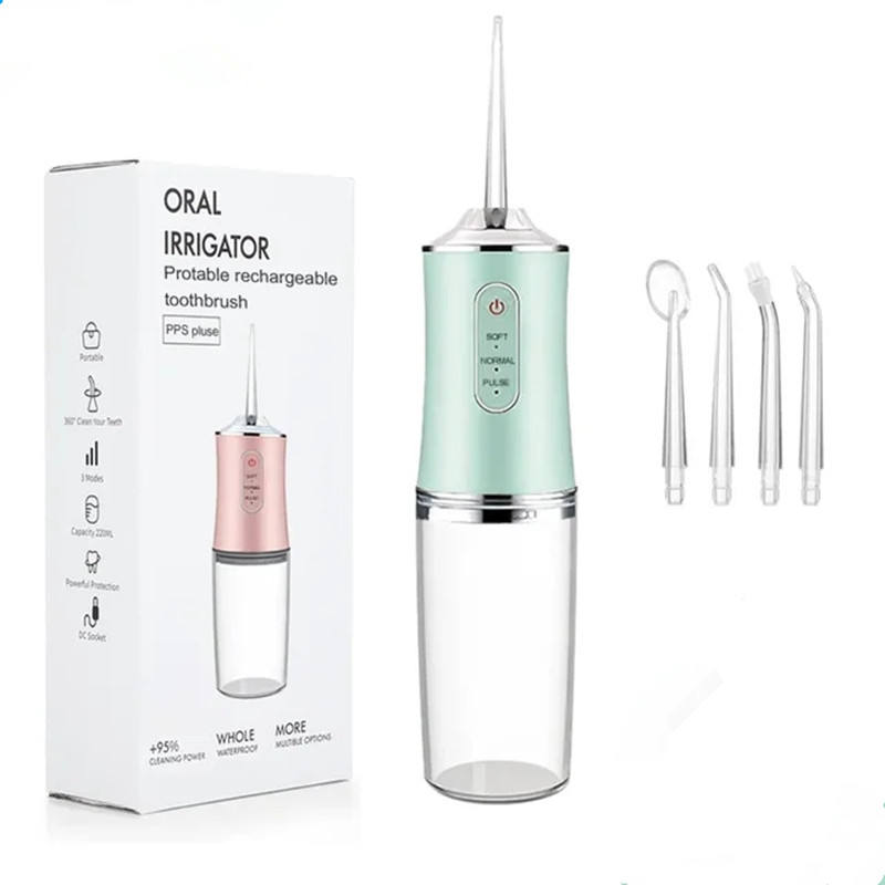 Single Nozzle Portable Oral Irrigator | USB Rechargeable Dental Water Flosser | Wireless Cordless Water Jet Floss for Teeth Whitening & Mouth Washing