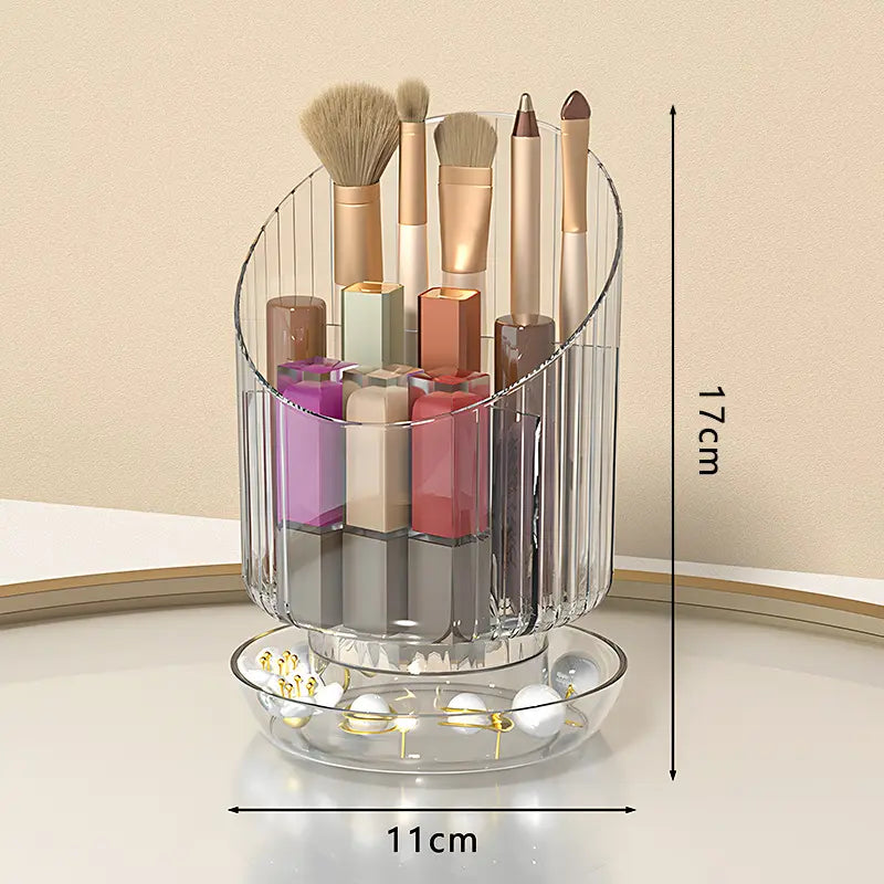 Mulfunctional Rotatable Makeup Brush Bucket Storage Box | Portable Multifunction Dust Proof Large Capacity Desktop Organizer | Lipstick Storage