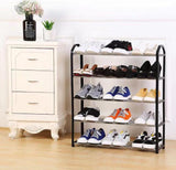 Nunix 5 Tier Plastic Stainless Steel Shoe Rack | MultiColor Options | Bedrooms Entryways Hallways Closets