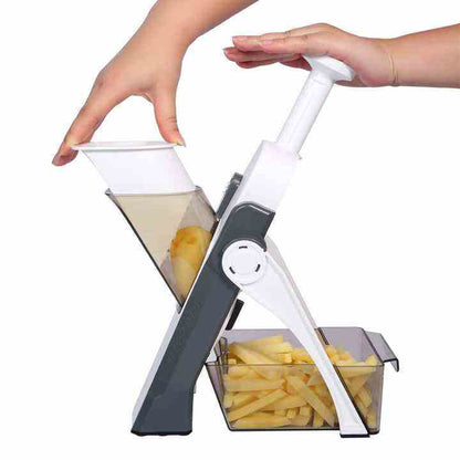 Multifunctional Manual Slicer Rotary Grater | Stainless Steel Rotary Blades Vegetable Cutter | Safe Mandoline Slice Chopper