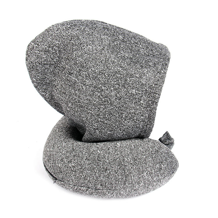 Microfiber Memory Foam Travel Neck Pillow with Hoodie | Comfortable Neck Support for Travel | Available in Grey and Black