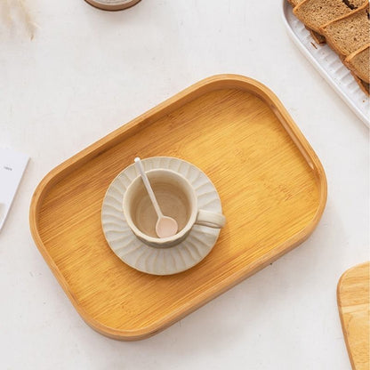 Classic Style Bamboo Tray 3 Piece Set | Square Wooden Serving Trays for Tea, Breakfast, and Party Use