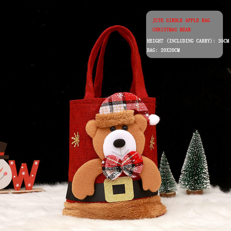 Christmas Gift Bags | Santa Claus, Snowman & Deer Designs | Children's Candy & Gift Handbag | Holiday Decorations