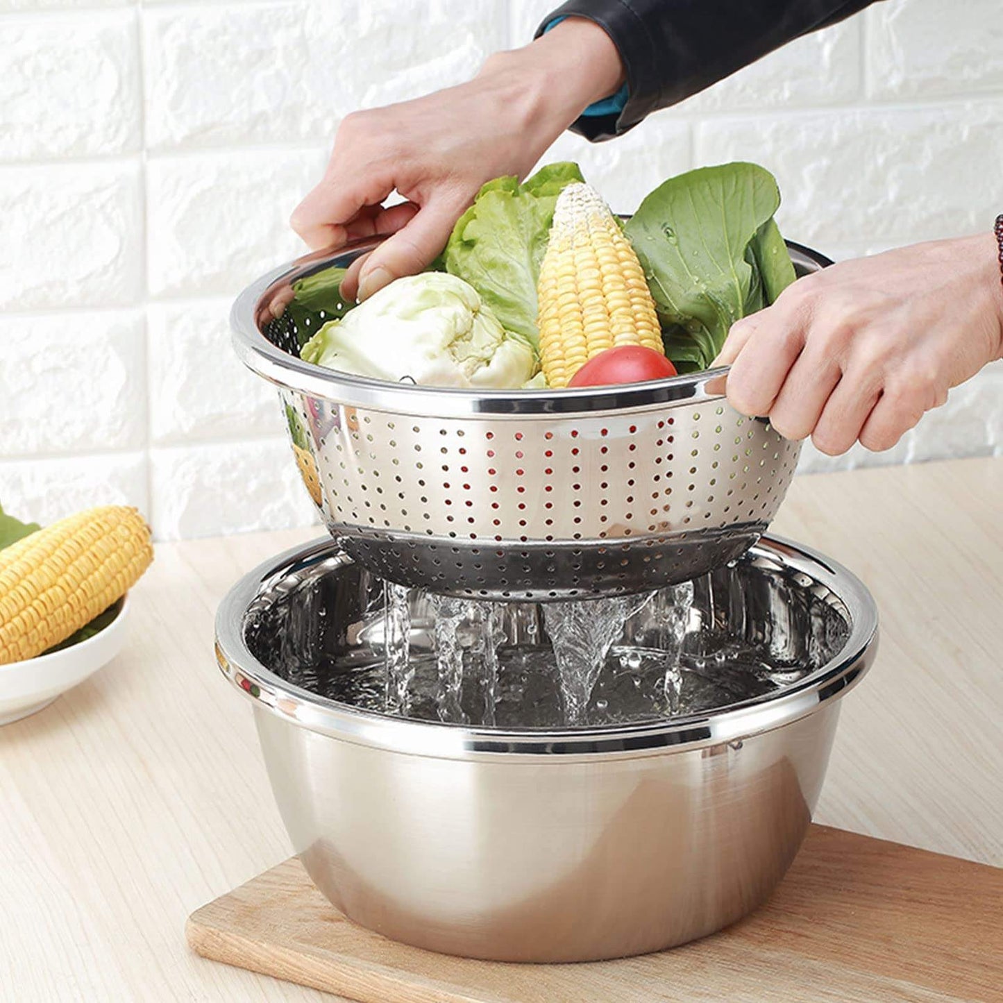 Xifa Stainless Steel Colander | Rust-Resistant Drain & Strainer in 28cm & 30cm | Versatile Kitchen Essential