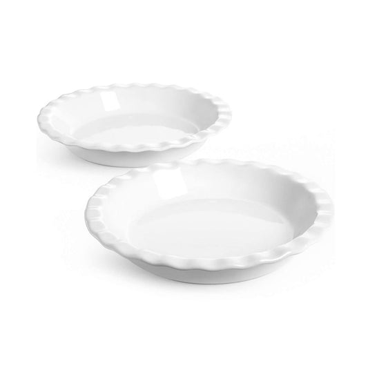 Ceramic Baking Pie Dish | 10" Ceramic Pie Dish | White | 1.73kg