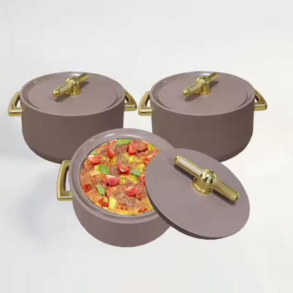 Redberry Plastic Designer Hotpot | "Concord" 3Piece Set | 2400ml, 3000ml, 3600ml | Durable Plastic with Sophisticated Finish