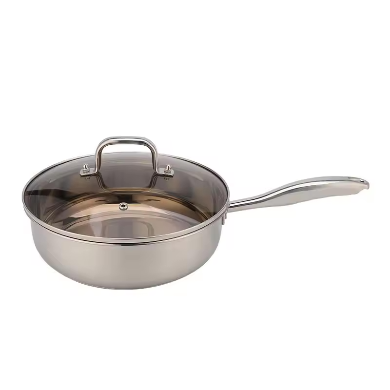 High Quality 12 Pc Stainless Steel Cooking Pot with Three Layer Bottom