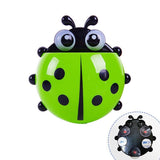 Cartoon Ladybug Toothbrush Holder | Wall Suction Organizer Rack for Toothpaste and Toothbrushes