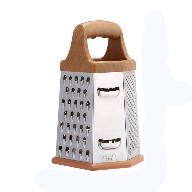 Multifunctional 6 Sided Stainless Steel Quality Box Grater | Large Cheese, Vegetable, Fruit, and Nutmeg Shredder | 20x12x12cm