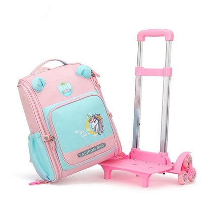 Rolling Trolley Kids Cartoon School Bag | High Capacity, Waterproof, Wheeled Backpack | 40x21x32 cm | Ideal for School and Travel