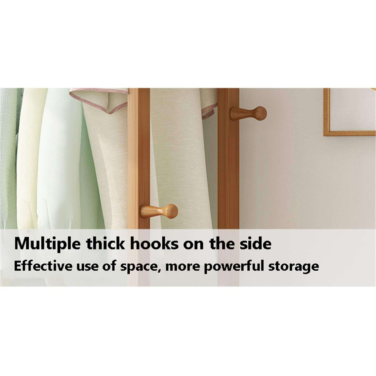 Multifunctional Bamboo Cloth Storage  Rack with 3 Storage Drawers |Coat Rack Eco Friendly and Durable Clothes Organizer for Home and Office