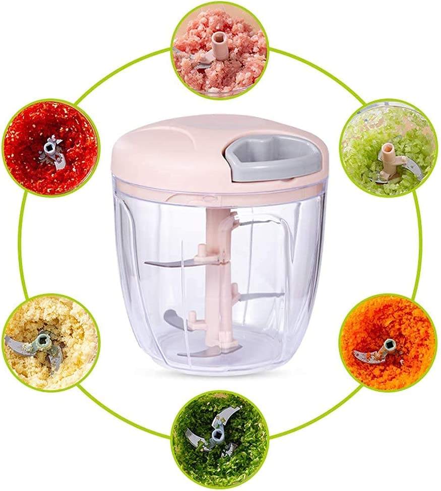 900ml Manual Pull Food Chopper | Garlic Chopper & Hand String Vegetable Cutter for Fruits, Nuts, and More