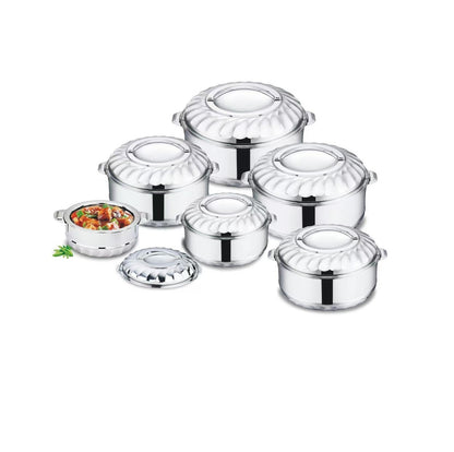 6 Piece Tall Boy Premium Stainless Steel Hotpots Set (1500ml, 2500ml, 3500ml, 5000ml, 7500ml, 10000ml)