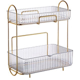 Acrylic Double Layer Cosmetic Organizer | Large Capacity Makeup Storage Rack | 30.5 x 18 x 35.5cm