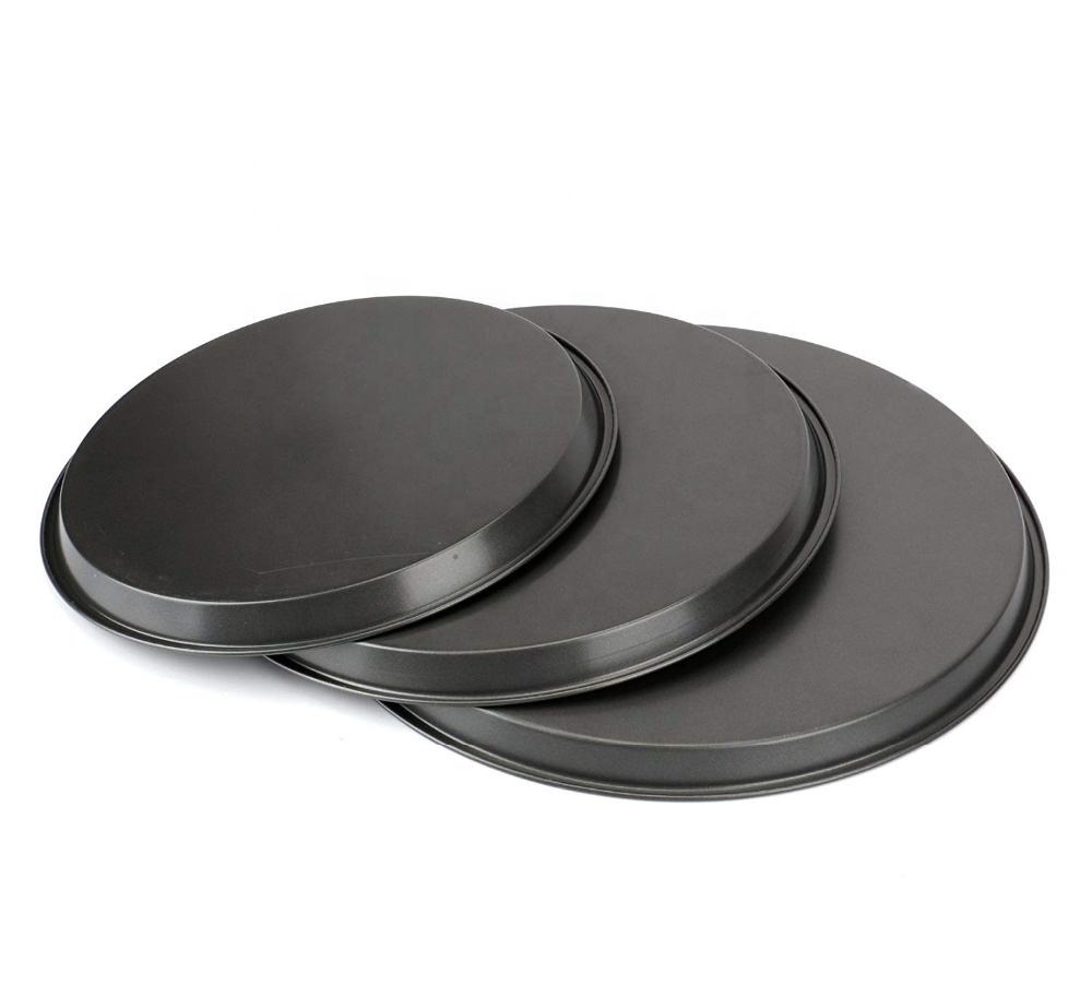 3Piece NonStick Pizza Pan Set | Carbon Steel | 24cm, 26cm, 28cm | Durable & Easy Handling