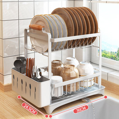 High Quality Classy Dish Rack | Rust Proof Kitchen Organizer | Compact Cutlery & Dish Drainer