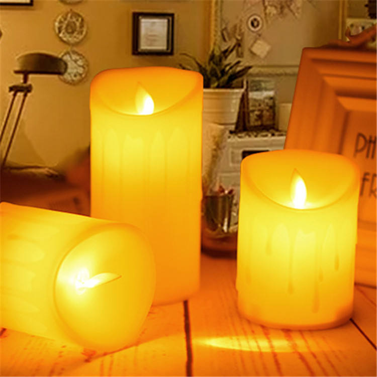 3pcs Classic Battery Operated Flickering Flameless Candles | White | 10cm, 8cm, 7cm | Decorative & Festive Lighting