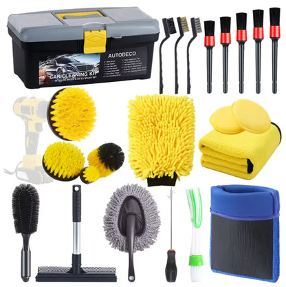 25 Piece Professional Detail Car Cleaning Tool Kit | Complete Car Care Set