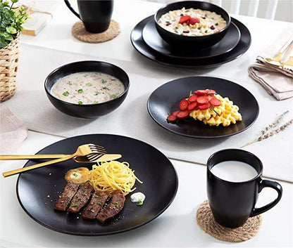 24 Piece Ceramic Dinner Set | Elegant Dining Collection with Dinner Plates, Side Plates, Bowls, and Cups