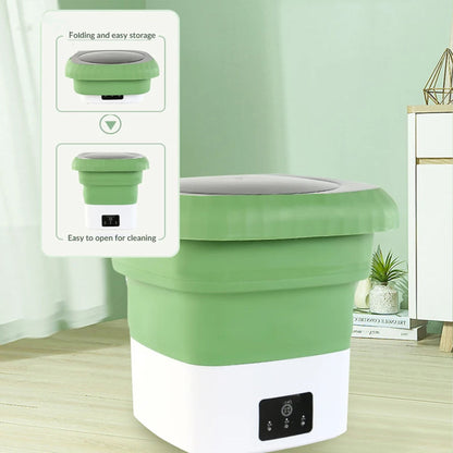 Portable Mini Washing Machine | Compact Foldable Washer for Baby Clothes, Underwear & Bras | 7.5kg Capacity | Available in Green and Purple