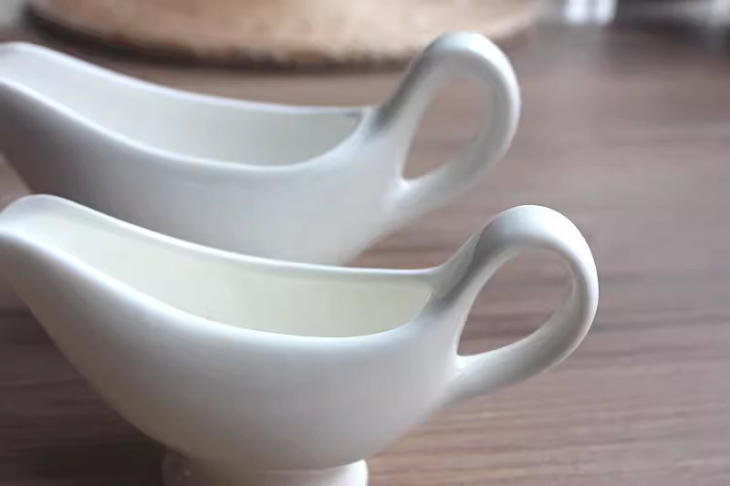 230ml Fine Porcelain Gravy Boat | White Ceramic Sauce Bowl