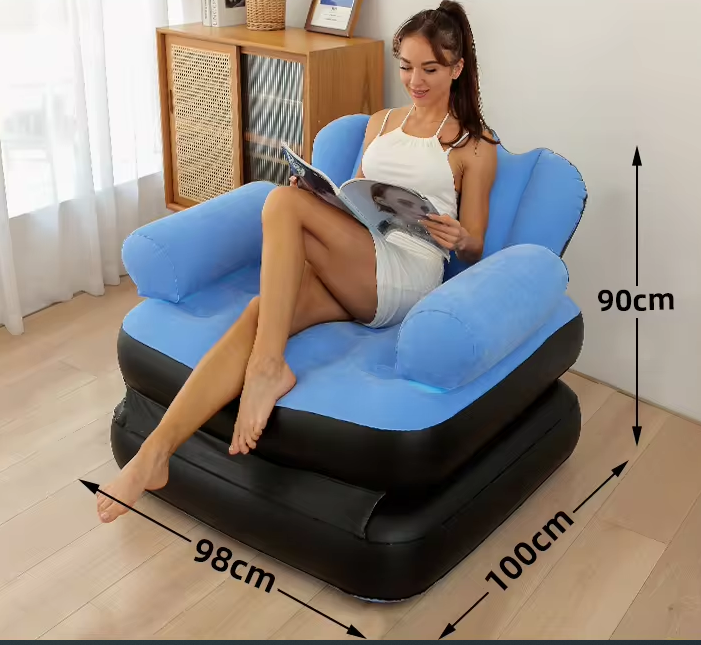 5in1 Multifunctional Inflatable Couch Lazy Sofa Bed with L-Shaped Armrest | Indoor Folding Sofa Bed for Relaxing and Lounging