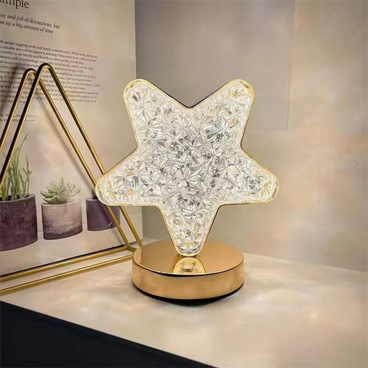 LED Battery Rechargeable Creative Table Lamp | Warm & White Light | Available in Crescent, Star, and Cloud Shapes