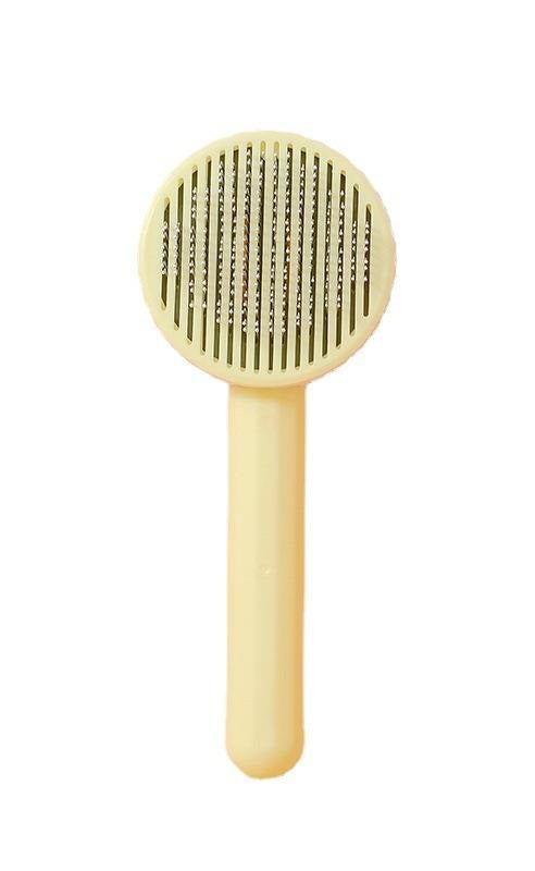 Self Cleaning Pet Comb | Stainless Steel Grooming Brush for Long-Haired Dogs and Cats | Pet Hair Brush Accessories | Available in White, Pink, Blue, Grey, Green, and Yellow