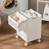 2pcs Foldable Laundry Hamper Basket with Wheels | Collapsible Storage Organizer