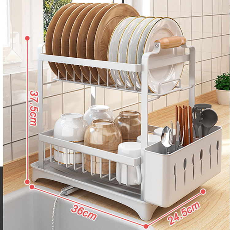 High Quality Classy Dish Rack | Rust Proof Kitchen Organizer | Compact Cutlery & Dish Drainer