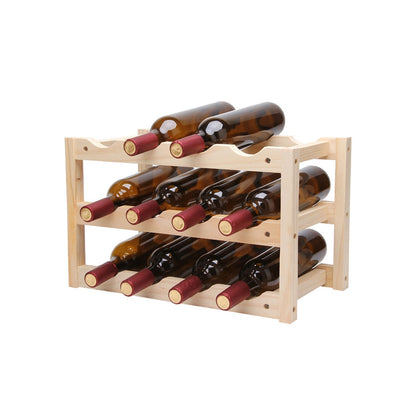 Bamboo Wine Rack Stand | Foldable Countertop Wooden Spice Storage Rack | Stylish Bamboo Countertop Organizer