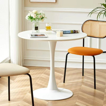 Tulip French Circular Dining Table With Metallic Stands | Available in Marble and Wooden Top