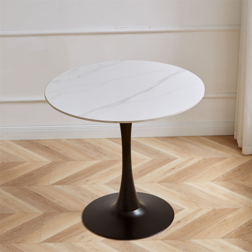 Marble Round Dining Table | Simple & Casual Nordic Style Milk Tea Coffee Table | Simple & Casual Nordic Style Milk Tea Coffee Table Balcony Small Round Table