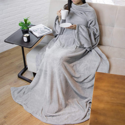 Premium Snuggie Fleece Blanket with Sleeves and Kangaroo Pocket | Super Soft Wearable Blanket | Multiple Colors