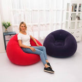 Inflatable Lazy Sofa Chair | Outdoor & Indoor Flocking Inflatable Single Chair for Adults and Students with Free Pump | PVC Plush Football Sofa Lounge