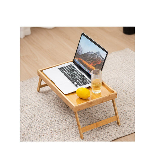 Multipurpose Foldable Bamboo Bed Tray | Laptop Desk | Breakfast-in-Bed Serving Tray | Ideal For Working, Reading, Or Browsing In Bed Or On The Sofa