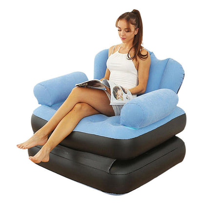 5in1 Multifunctional Inflatable Couch Lazy Sofa Bed with L-Shaped Armrest | Indoor Folding Sofa Bed for Relaxing and Lounging