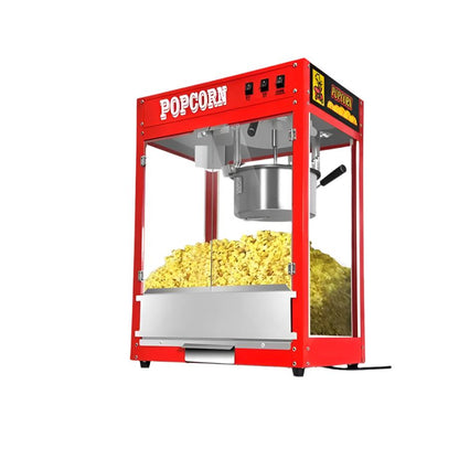 Commercial Popcorn Machine | Stainless Steel 8oz Popcorn Maker for Business & Home Use | High Capacity Automatic Electric Popcorn Machine