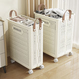 Foldable Multipurpose Hamper Basket with Wheels | Large Flexible Plastic Laundry Basket