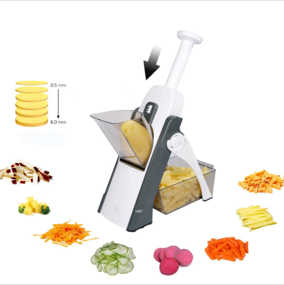 Multifunctional Manual Slicer Rotary Grater | Stainless Steel Rotary Blades Vegetable Cutter | Safe Mandoline Slice Chopper