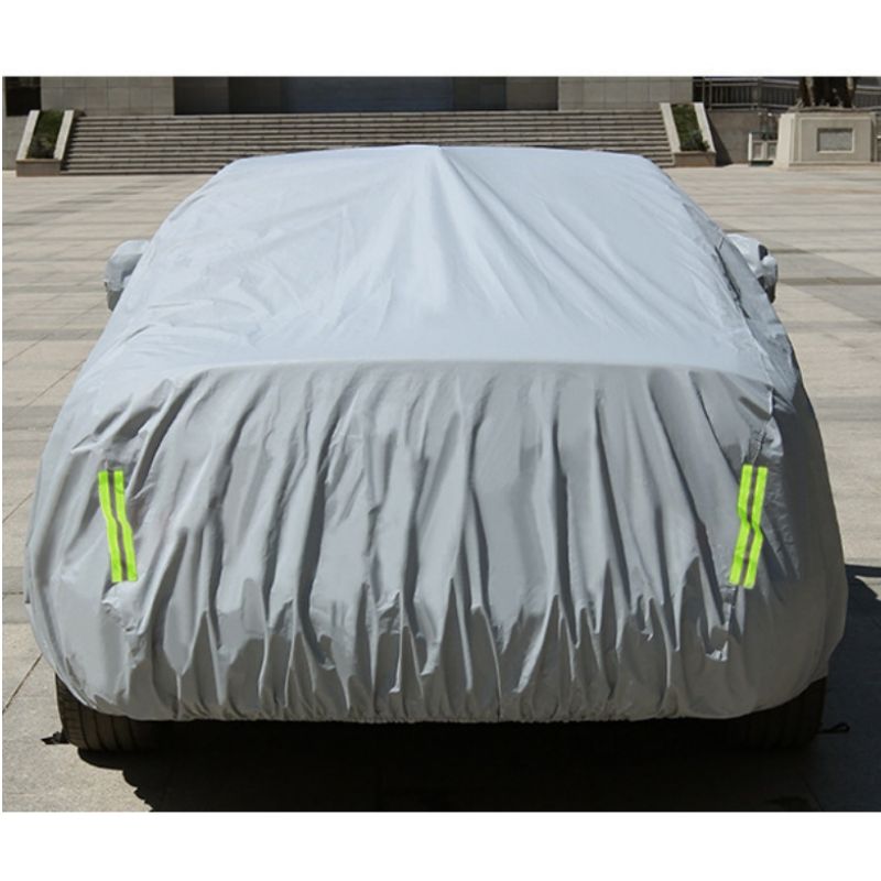 High Quality Universal Grey Car Cover with Fleece Lining & Side Reflectors | Waterproof, Scratch & Heat Resistant | Size L: Fits Vitz, Passo, Demio | 4.7m x 1.8m x 1.5m